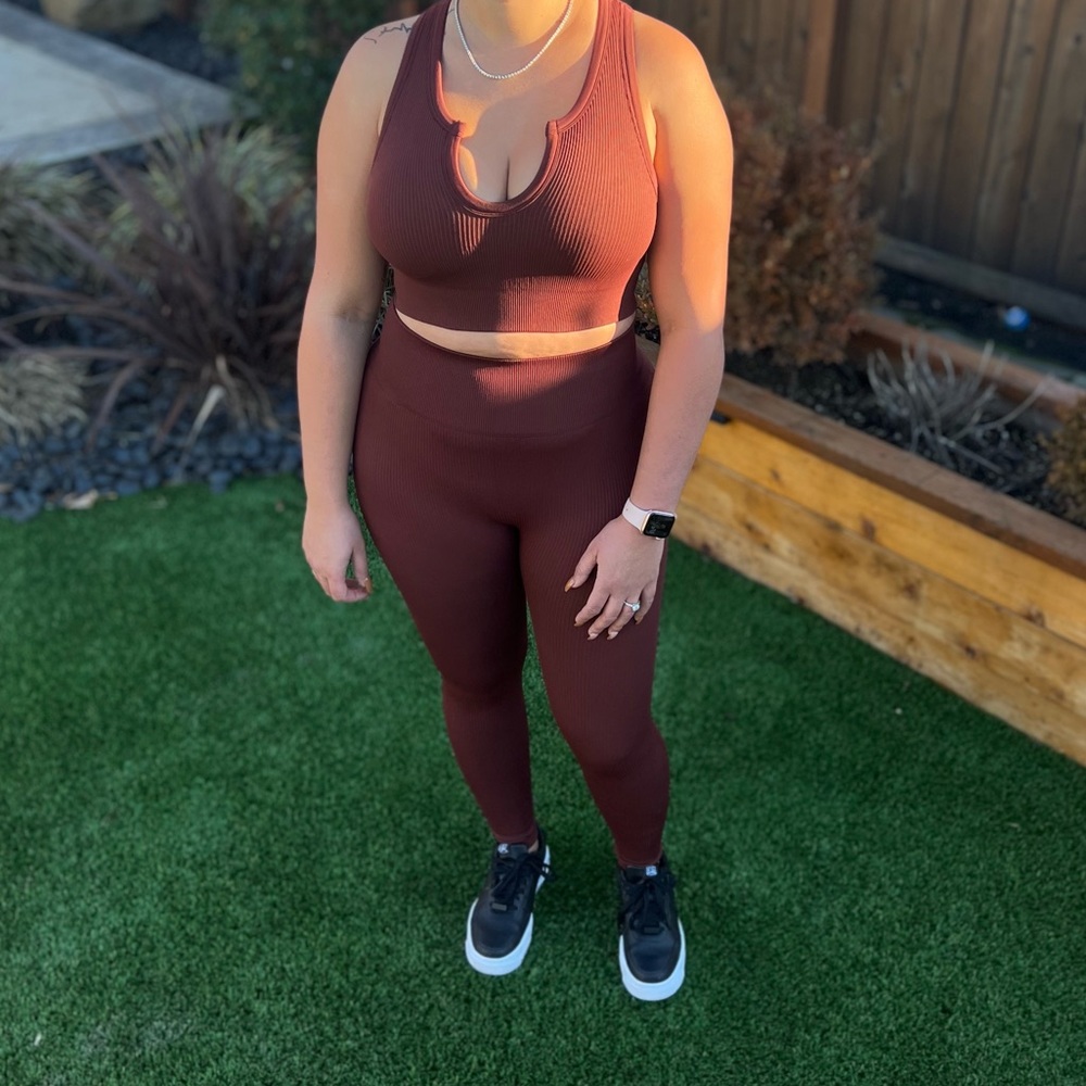 Womens ribbed activewear set